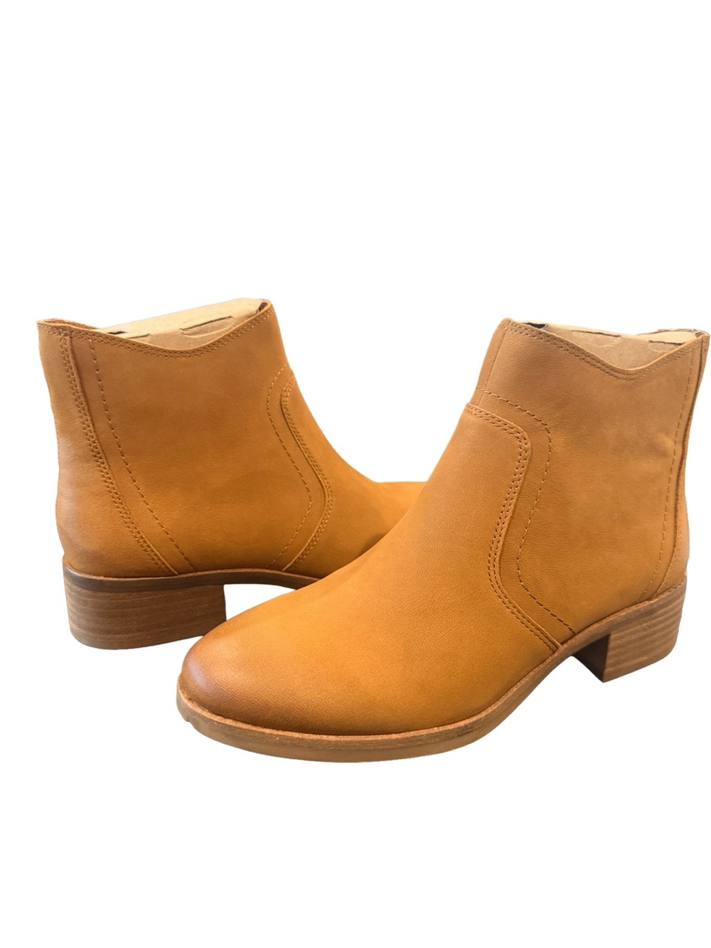 NIB-Lucky Brand Pattrik "Rich Saddle Davis" Leather Stack Heel Ankle Boots 7.5M - Picture 9 of 16